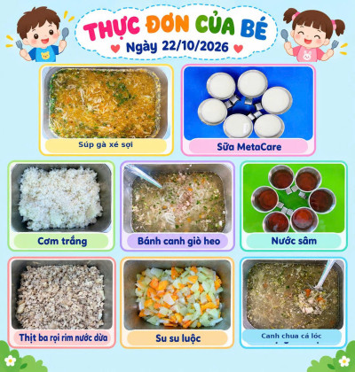 Thực đơn ngày 22/10/2026