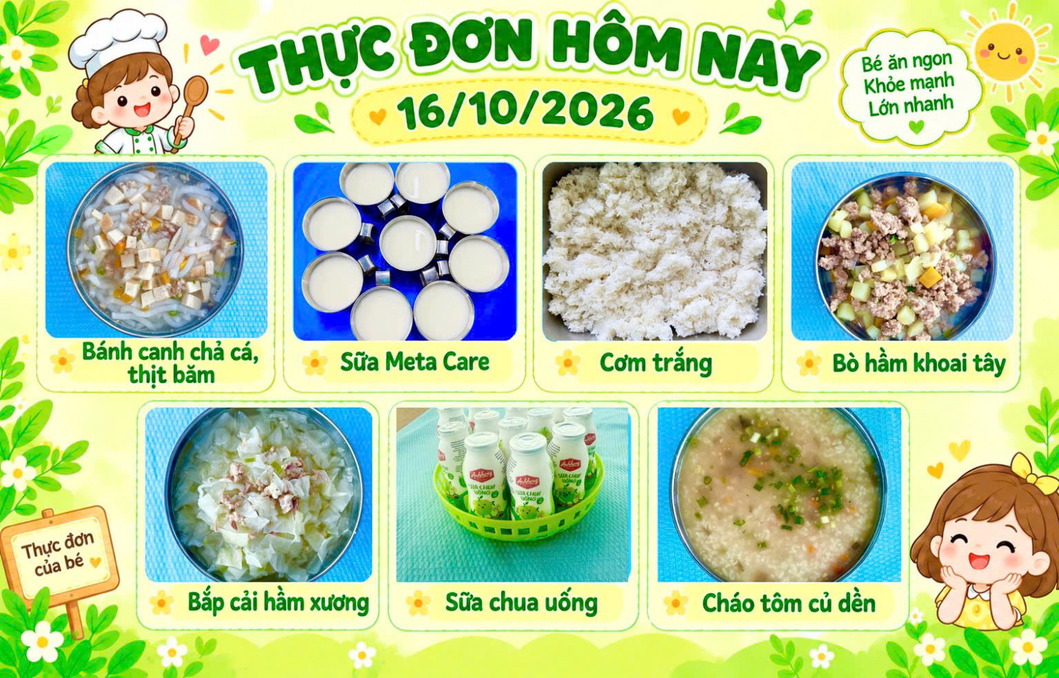 THỰC ĐƠN NGÀY 16/10/2026