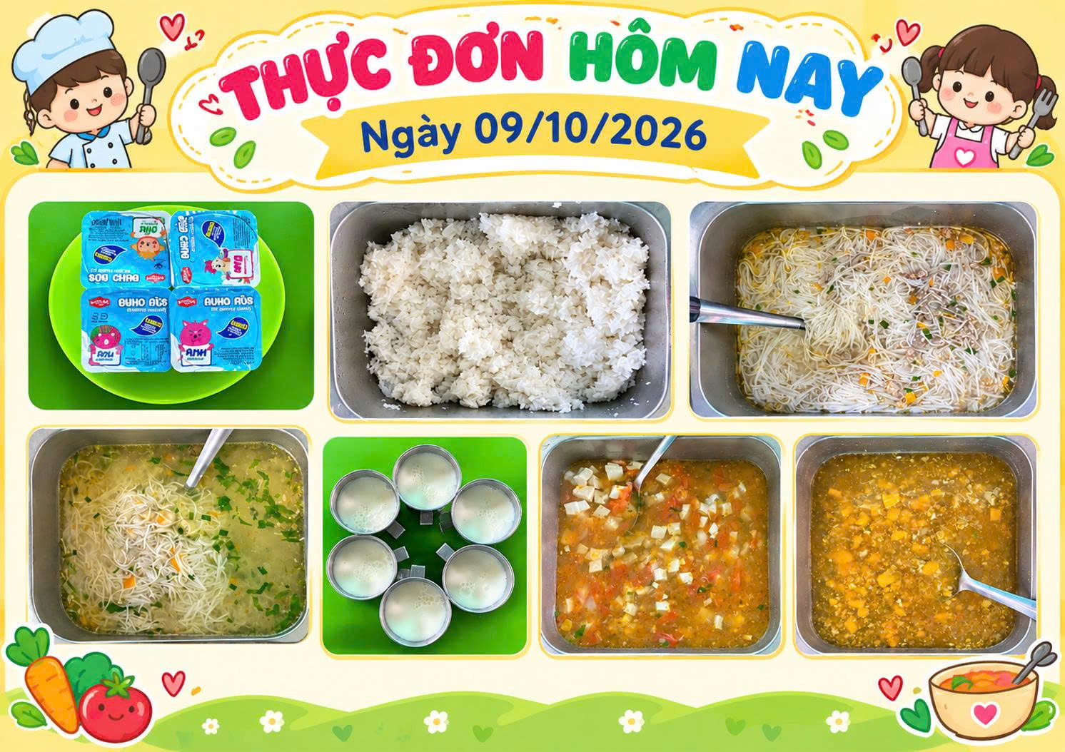Thực đơn ngày 09/10/2026